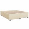 vidaXL Sommier &agrave; lattes de lit avec matelas Cr&egrave;me 200x200 cm Tissu