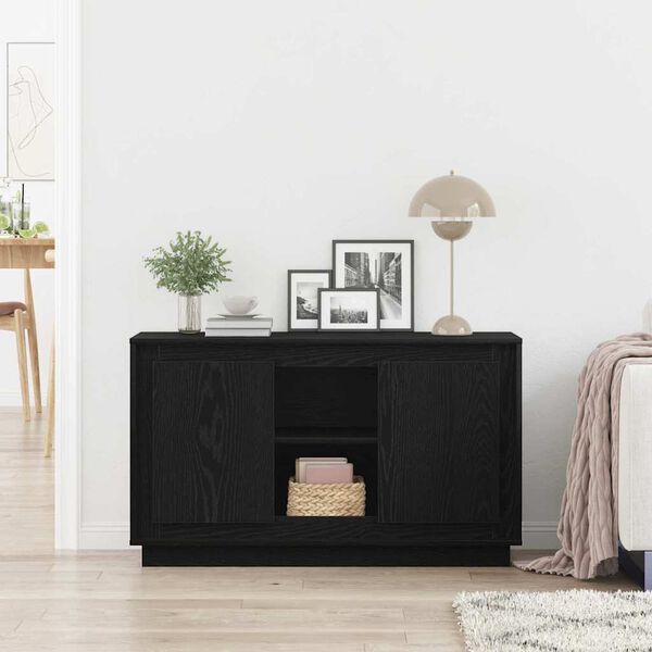 vidaXL Buffet Ch&ecirc;ne noir 102 x 35 x 60 cm Bois d'ing&eacute;nierie