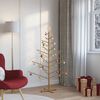vidaXL Arbre de No&euml;l en bois Marron 150 cm Bois massif en pin