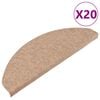 vidaXL Tapis d'escalier auto-adh&eacute;sifs 20 pcs beige 65x22,5x3,5 cm