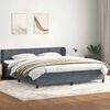 vidaXL Sommier &agrave; lattes de lit et matelas gris fonc&eacute; 180x210cm velours