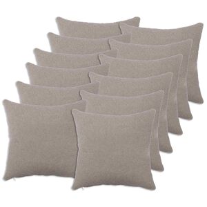 vidaXL Housse de coussin 12 pc HEERLEN Gris clair 40 x 40 cm Boucl&eacute;