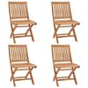 vidaXL Chaises pliables de jardin lot de 4 Bois de teck solide