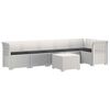 vidaXL Canap&eacute; de Jardin 6 Places avec Coussins Aspect Rattan PP Blanc