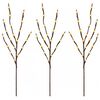 vidaXL Branche de cuivre LED de d&eacute;coration de No&euml;l 3 pc Marron 62 cm
