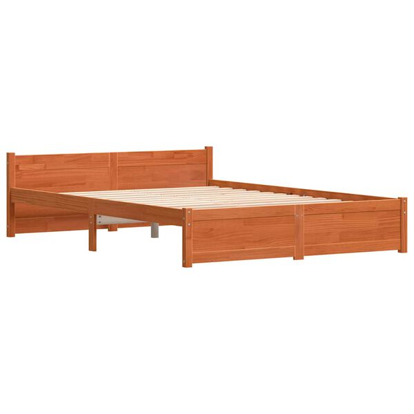 vidaXL Cadre de lit Marron cire 160 x 200 cm Bois massif en pin