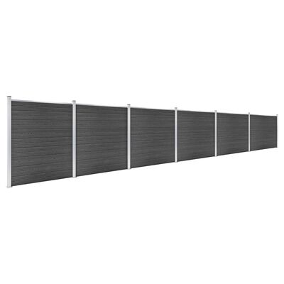 vidaXL Ensemble de panneau de clôture WPC 1045x186 cm Noir