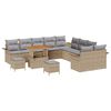 vidaXL Ensemble de canap&eacute; de jardin 13 pc Beige polyrotin