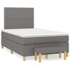 vidaXL Sommier &agrave; lattes de lit avec matelas gris fonc&eacute; 120x190cm tissu
