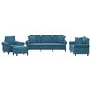 vidaXL Ensemble de canap&eacute;s 4 pcs avec coussins bleu velours