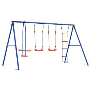 vidaXL Ensemble de balan&ccedil;oires d'ext&eacute;rieur Multicolore Acier et PE