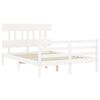 vidaXL Cadre de lit sans matelas blanc 140x190 cm bois massif