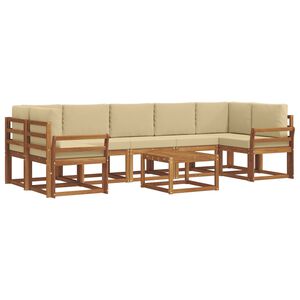 vidaXL Ensemble de canap&eacute;s d'ext&eacute;rieur 8 pcs Naturel et Beige