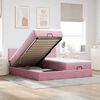 vidaXL Cadre de lit ottoman avec matelas rose 180x200 cm velours