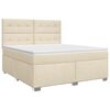 vidaXL Lit boxspring avec matelas Cr&egrave;me 180 x 200 cm Tissu