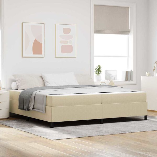 vidaXL Cadre de lit avec matelas Gris Vert Clair 200 x 200 cm tissu