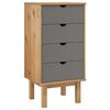 vidaXL Commode OTTA marron et gris 45x39x90 cm bois de pin massif