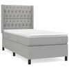 vidaXL Sommier &agrave; lattes de lit avec matelas Gris clair 90x200 cm Tissu