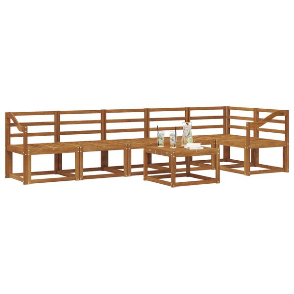 vidaXL Ensemble de canap&eacute;s d'ext&eacute;rieur 7 pcs Naturel