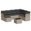 vidaXL Salon de jardin 8 pcs avec coussins gris clair r&eacute;sine tress&eacute;e