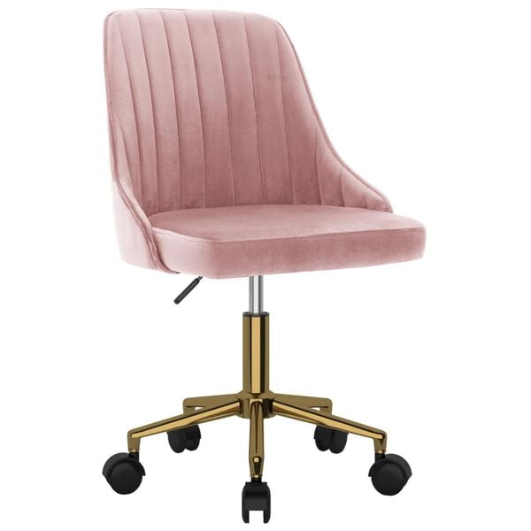 vidaXL Chaises pivotantes &agrave; manger lot de 4 rose velours