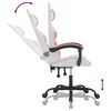 vidaXL Chaise de jeu pivotante Blanc et rose Similicuir