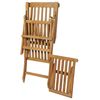 vidaXL Chaises de terrasse et repose-pied lot de 2 Bois de teck solide