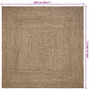 vidaXL Tapis de surface Carr&eacute; Naturel et Noir 240 x 240 cm Jute