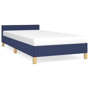 vidaXL Cadre de lit avec t&ecirc;te de lit sans matelas bleu 90x190 cm tissu