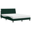vidaXL Lit avec matelas Hanko vert fonc&eacute; 140x200 cm velours