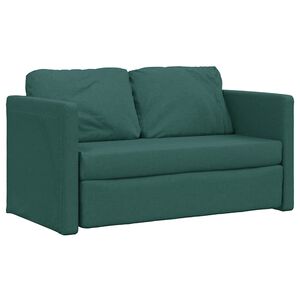 vidaXL Canap&eacute;-lit 2 en 1 vert fonc&eacute; 112x174x55 cm tissu