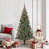 vidaXL Sapin de Noël artificiel pré-éclairé Vert 180 cm PVC et métal