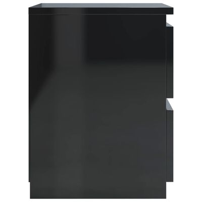 vidaXL Tables de chevet 2 pcs Noir brillant 30 x 30 x 40 cm Aggloméré