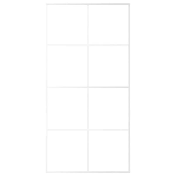 vidaXL Porte coulissante Verre ESG d&eacute;poli aluminium 102,5x205 cm Blanc