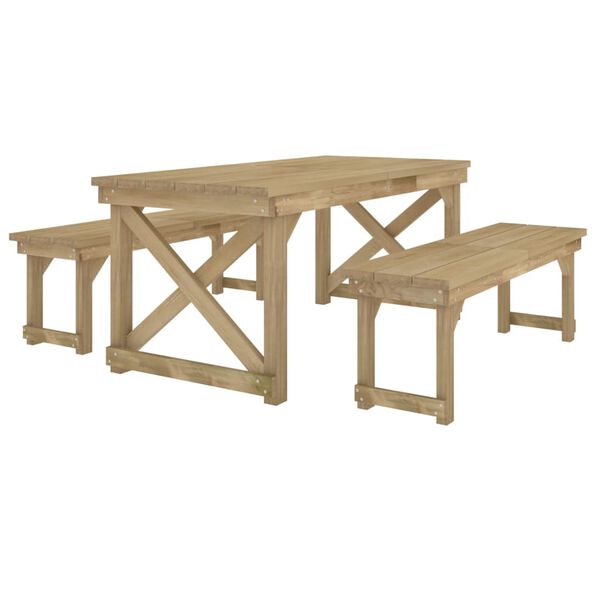 vidaXL Ensemble à manger de jardin 3 pcs Bois de pin imprégné