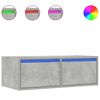 vidaXL Meuble TV avec lumi&egrave;res LED gris b&eacute;ton 75x35,5x25 cm