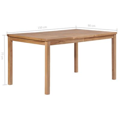 vidaXL Table de jardin 150x90x77 cm Bois de teck solide