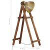 vidaXL Lampadaire Laiton E27 Bois de manguier massif