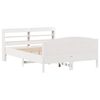 vidaXL Cadre de lit sans matelas blanc 135x190 cm bois de pin massif