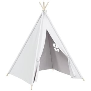 vidaXL Tente tipi d'enfants avec sac Peau de p&ecirc;che Blanc 120x120x150cm