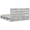 vidaXL Cadre de lit B&eacute;ton 200 x 200 cm Bois de pin massif