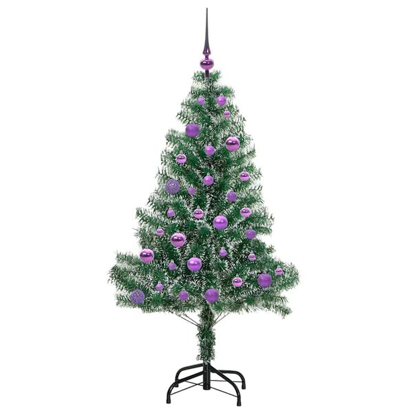 vidaXL Arbre de No&euml;l artificiel floconn&eacute; de neige avec lumi&egrave;re LED