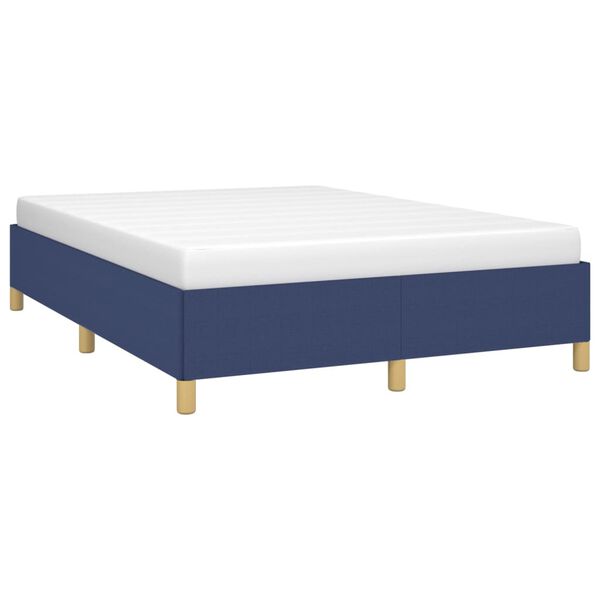 vidaXL Cadre de lit sans matelas bleu 140x200 cm tissu
