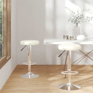 vidaXL Tabourets de bar lot de 2 cr&egrave;me similicuir