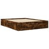 vidaXL Cadre de lit sans matelas ch&ecirc;ne fum&eacute; 160x200 cm bois ing&eacute;nierie