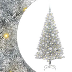 vidaXL Sapin de No&euml;l Argent 120 cm PET