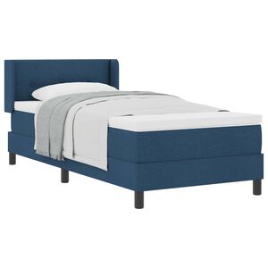 vidaXL Lit &agrave; ressorts avec matelas Bleu 200 x 90 cm Polyester