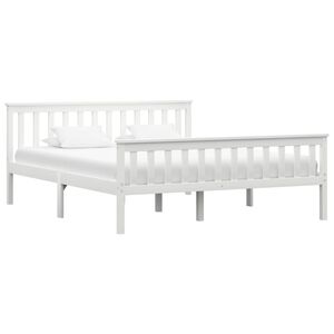 vidaXL Cadre de lit sans matelas blanc bois de pin massif 160x200 cm