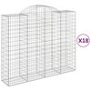 vidaXL Paniers à gabions arqués 18 pcs 200x50x160/180 cm Fer galvanisé