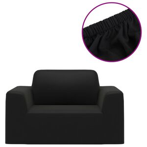 vidaXL Housse extensible de canap&eacute; Noir Jersey de polyester